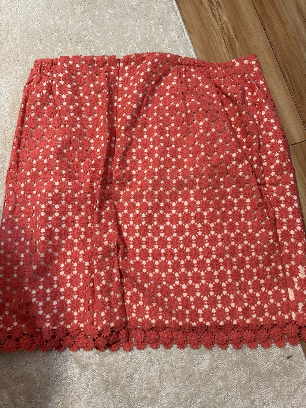 Talbots Coral Eyelet Lace Mini Skirt